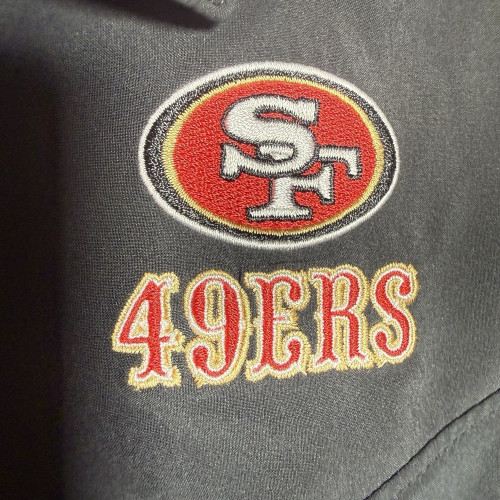 NFL Nike San Francisco 49rs Men's 2XL 1/4 Snap Black Red Pullover S/S Shirt - Picture 5 of 9
